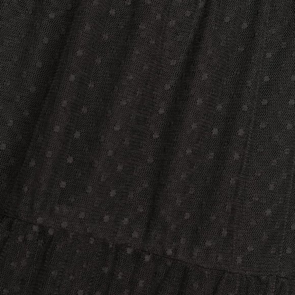Made to be Magical Black Dotted Tie-Back Tiered Midi Dress - Picture 4 of 5